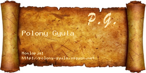 Polony Gyula névjegykártya